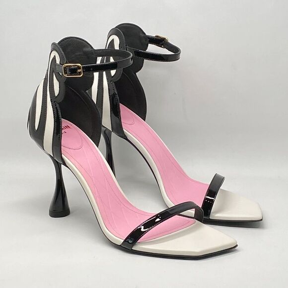 Balmain Eden 95MM Colorblocked Patent Leather Sandals size 37 - Picture 4 of 14